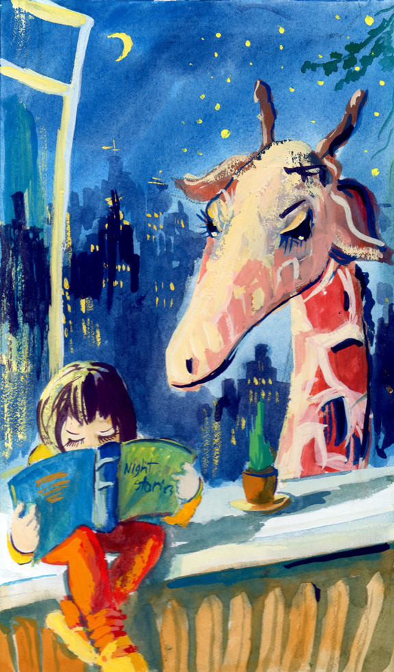 Giraffe in nyc reading